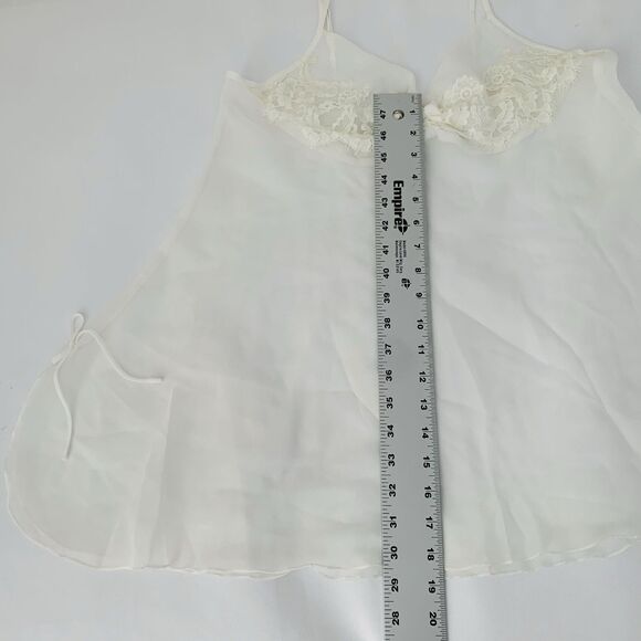 VTG Oscar de la Renta Pink Label Chemise Slip Gown & Robe M Sheer White Bridal - Picture 16 of 16